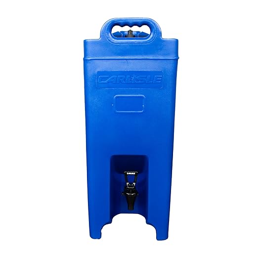 Carlisle FoodService Products 5-Gallon Insulated Beverage Dispenser, Cateraide, Food-Grade with Handles, Rugged PE Shell with PU Insulation for Coffee, Tea and Hot or Cold Drinks, Blue - Made in USA