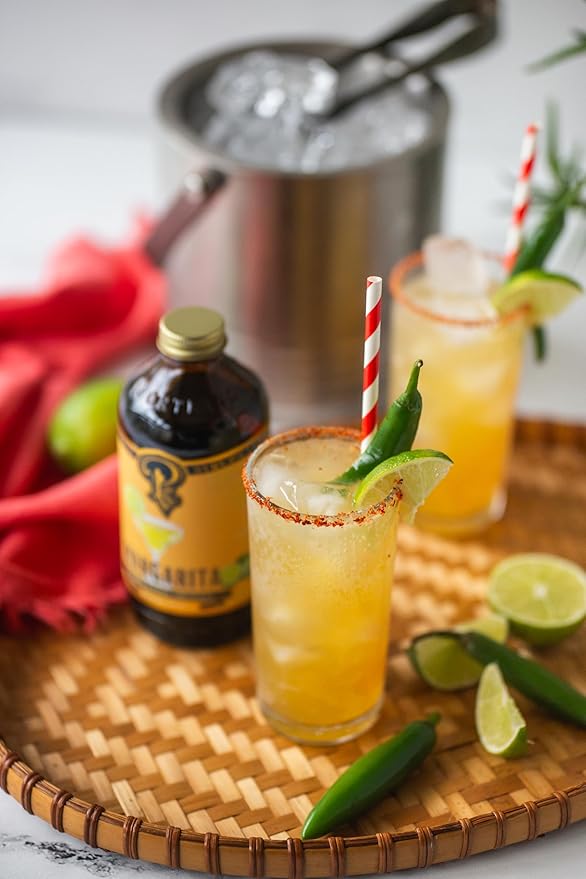 Portland Syrups Margarita Syrup - Craft Cocktail and Mocktail Mixer with Tangerine, Blood Orange, and Lime Puree - 12 oz with 24 Servings (Pack of 1)