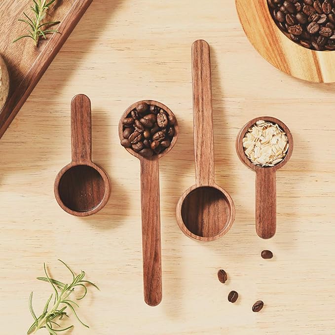 Wooden Scoops for Canisters, Coffee Scoop,Korean Style 6.61 inch Wooden Coffee Ground Spoon, Measuring for Ground Beans or tea, Soup Cooking Mixing Stirrer Kitchen Tools Utensils