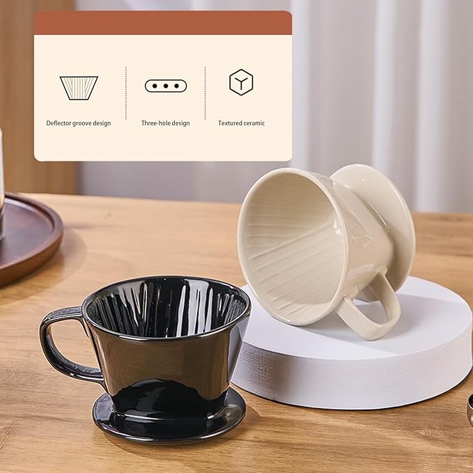 Pour Over Coffee Maker, Single Cup Coffee Dripper, Manual Porcelain Slow Brewing Accessories for Travel, Camping, Office, Home, Cafe, Coffee Gifts