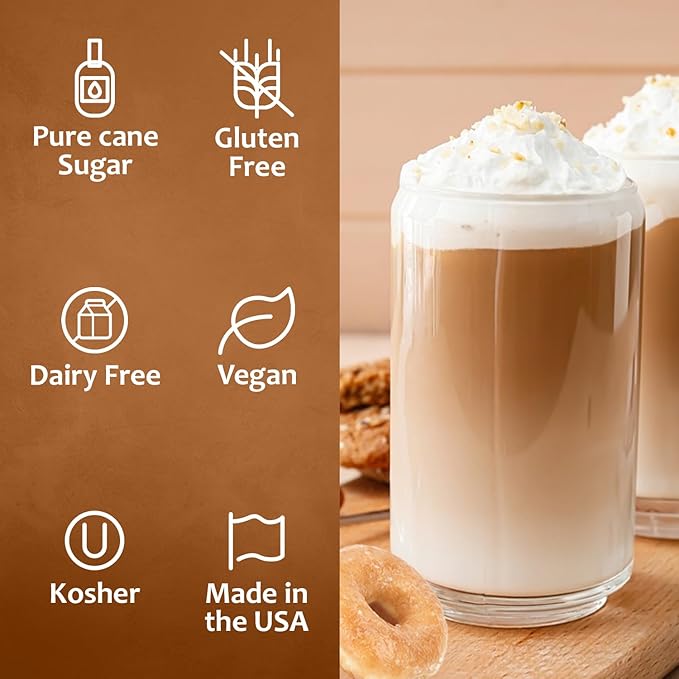 Syruvia Coffee Syrup, Glazed Donut Flavored Syrup for Drinks, Lattes, and Desserts – 25.4 fl oz,