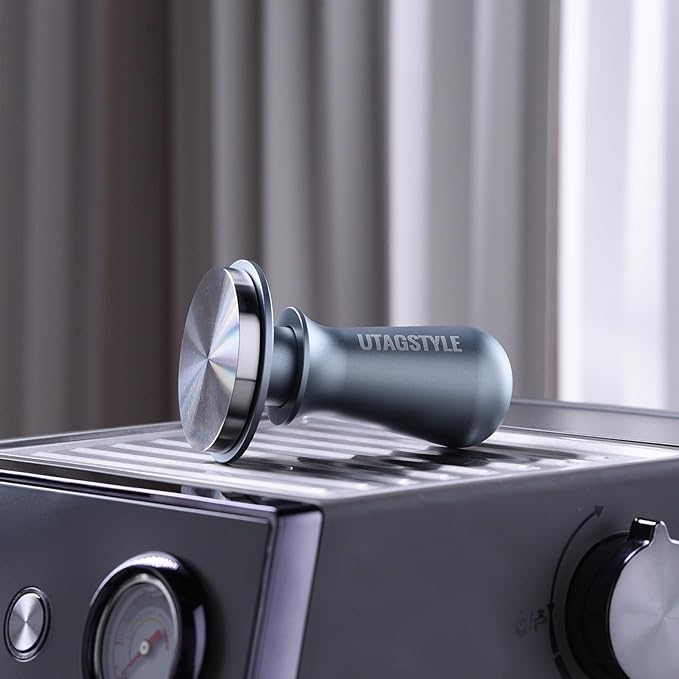 53.3mm Espresso Tamper Coffee Tamper with Calibrated Spring Loaded Barista Espresso Hand Tamper Stainless Steel Flat Base Leveling Coffee Press Tamper Fits for 54mm Portafilter Basket