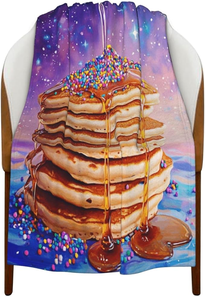 Honey Drizzle Dessert Fleece Blanket, Ultra-Soft Micro Fleece with Golden Syrup Flowing On Sweets, Lightweight & Cozy, Perfect for Foodie Decor,Sofa, Bed Or Gift, Machine-Washable 30X40 inch