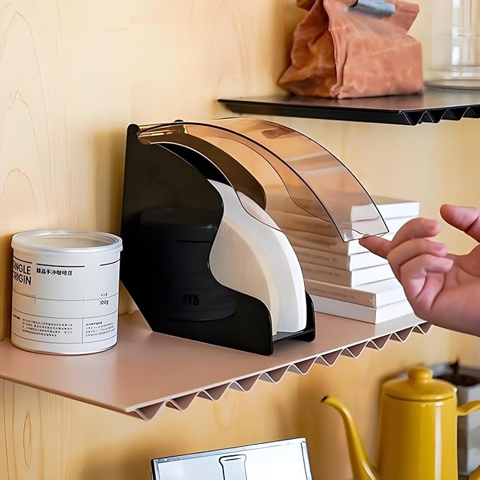 Coffees Filters Holder, Coffee Filter Storage Container with Dustproof Cover Filter Paper Storage Box Perfect for V60 Coffee Filters for Coffee Shop, Home, Office. (Black)