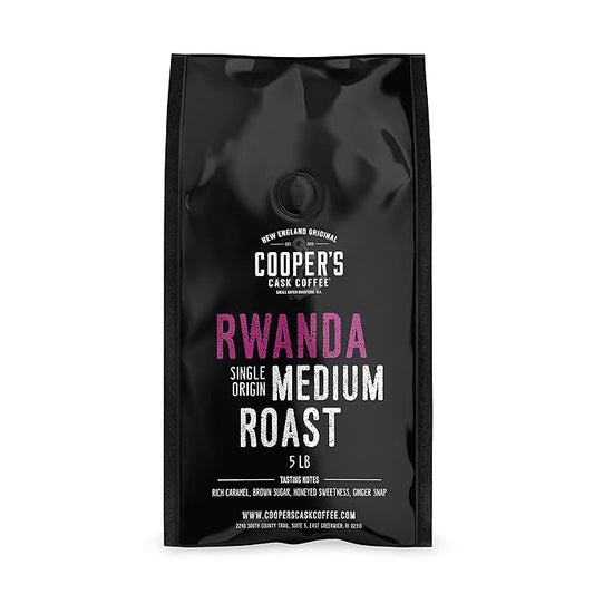 Rwanda Full Bodied Medium Roast Coffee Beans, Single Origin Whole Coffee Beans, Gourmet Coffee - 5lb Bag