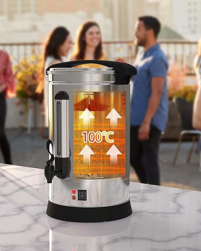 Coffee Urn 120 Cups, Stainless Steer Thermos for Hot Beverage,Hot Water Urn,Commercial Grade Hot Coffee Dispenser with Coffee Percolator, Silver