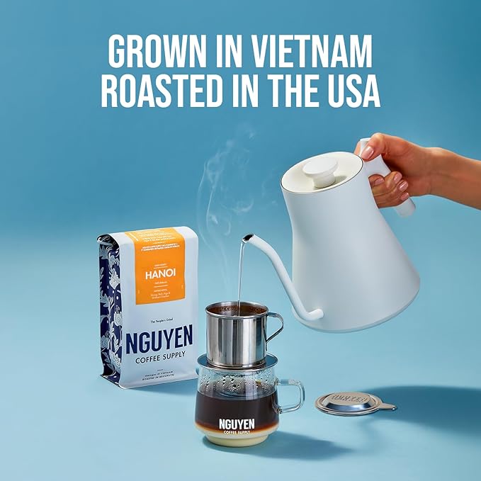 Nguyen Coffee Supply - Hanoi Robusta: Dark Roast Premium Ground Coffee Beans, Vietnamese Single Origin, Direct Trade, Low Acid with High Caffeine Content, Roasted in Brooklyn [5 lb Bag]