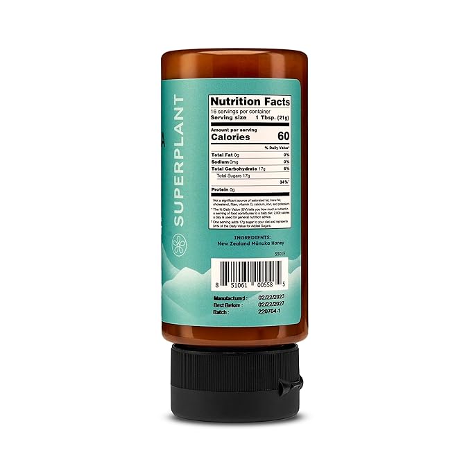 Melora Manuka Honey New Zealand Raw Honey | Pure, Unfiltered, Unpasteurized Honey | Organic Squeeze Bottle | UMF 8+ | MGO 185+ | 12 oz