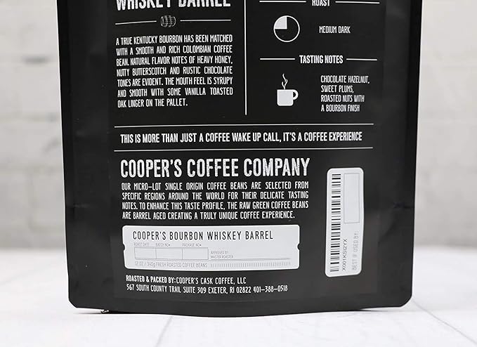 Single-Malt Whiskey Barrel Aged Coffee - Ground - Single Origin Sumatra Coffee Beans Aged in Stout Whiskey Barrels - UPRISING- 5lb Bag