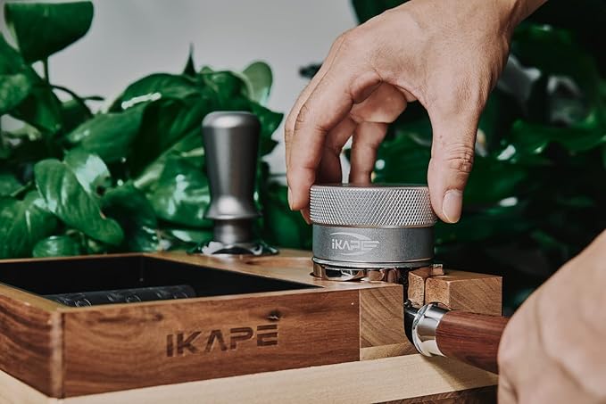 IKAPE Coffee Products, 53MM Coffee Distributor, Gravity Adaptive Espresso Distributor Fits All 54MM Espresso Portafilter, Compatible with 54MM Breville Bottomless Portafilter (Silver)