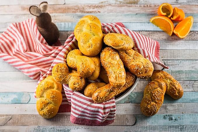 Koulourakia Hand Made Traditional Greek Cookies Orange Flavor (Fasting-Friendly-Nistisimo) 400g (14.10 oz)