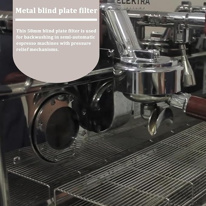 58mm Backflush Inser, Backflush Filter Espresso, Stainless Steel Back Flush Blind Filter Basket Fits for Breville Gaggia Classic and other Espresso Machines Espresso Cleaning Disc (2-Piece Set)