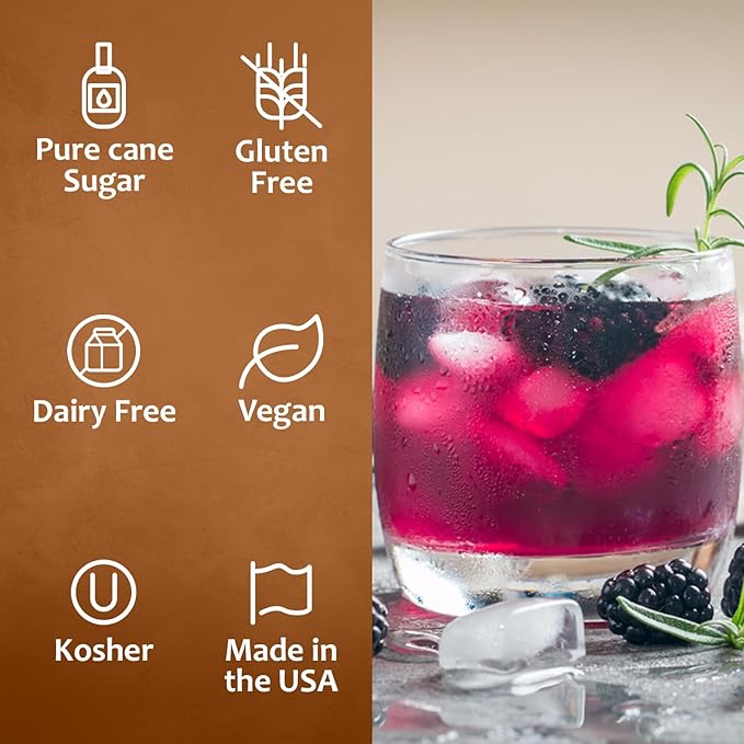 Syruvia Blackberry Syrup, Flavored Syrup for Drinks, Cocktails, Lemonades, Iced Teas, and Desserts – 25.4 fl oz