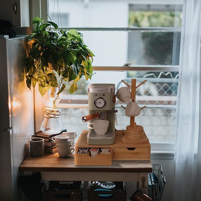 HTB K Cup Holder Compatible with K Cups,Coffee Pod Holder Holds Up 30 Cups,K Cup Organizer Storage Drawer