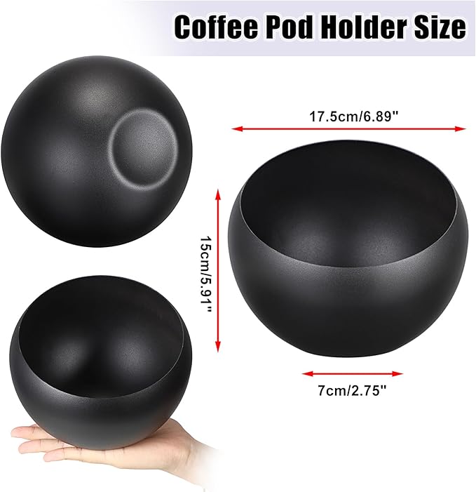 ELLDOO Coffee Pod Holder, Black Metal Coffee Pod Storage for K Cup Nespresso Vertuo Keurig, Creamer Organizer Candy Bowl Fruit Jar for Countertop Kitchen Breakroom (Without Base)