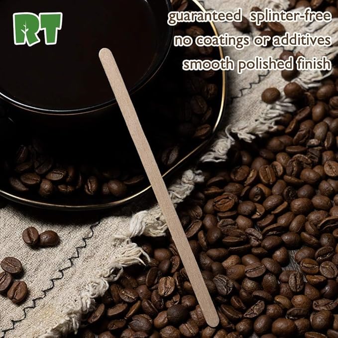 RT－Wooden coffee stirrer natural birch can be used for tea hot drinks and cold drinks the stirrer sticks 5.5"inch 1000 sticks packaging