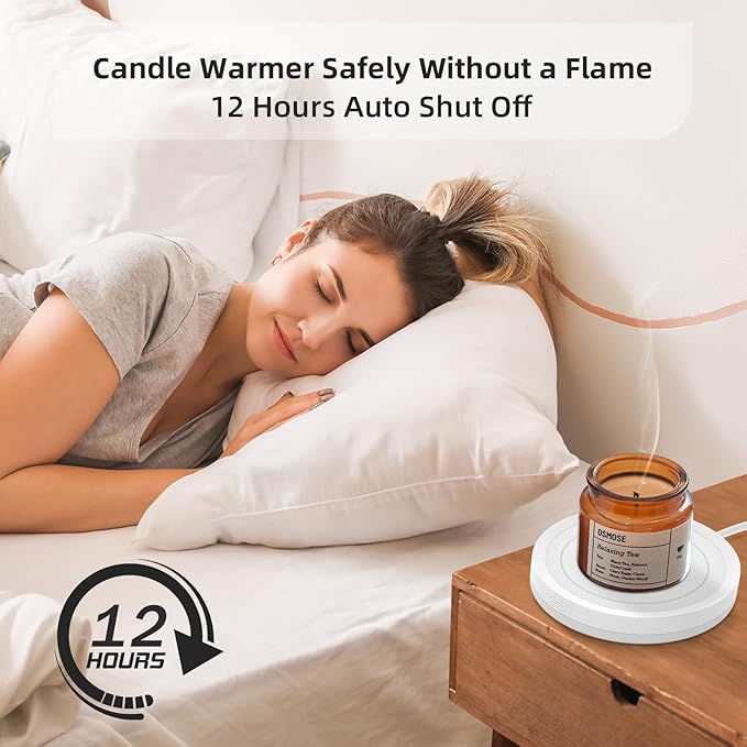 Smart Coffee Mug Warmer and Candle Warmer Plate - Safely Releases Scents Without Flame - for Candle Jars, Mugs, Tea Cups - Desk, Home, Office Use (NO Cup)