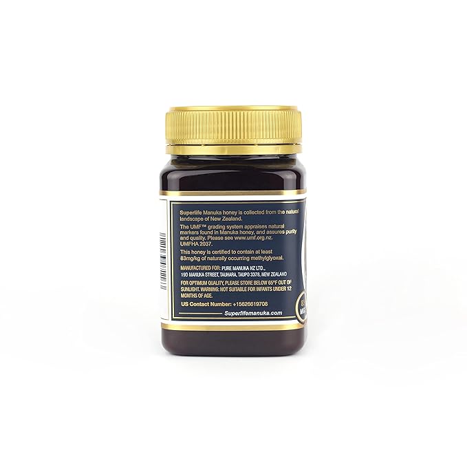 SuperLife - Manuka Honey MGO 83+ (UMF 5+) 500g, Raw Honey, Pure & Unpasteurised Monofloral New Zealand Honey