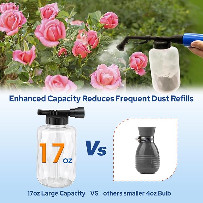 Diatomaceous Earth Powder Duster – 250ml Adjustable 17-50 Inch Powder Sprayer with Push-Pull Air Pump, Ergonomic Diatomaceous Powder Applicator Dispenser for Indoor & Outdoor Use