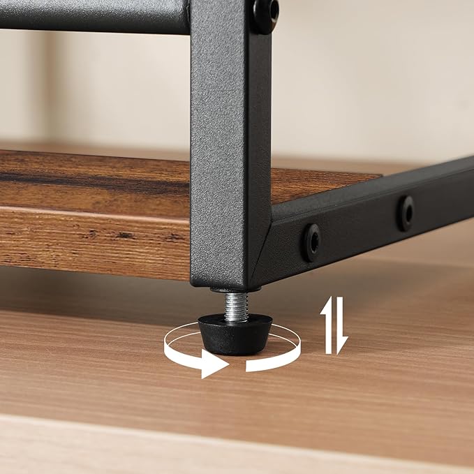 HOOBRO Coffee Syrup Rack Organizer, 3-Tier 12-Bottle Syrup Holder Stand for Coffee Bar, Wine Rack Countertop Storage Rack for Syrup, Wine, for Kitchen Coffee Station, Rustic Brown and Black BF38JJ01