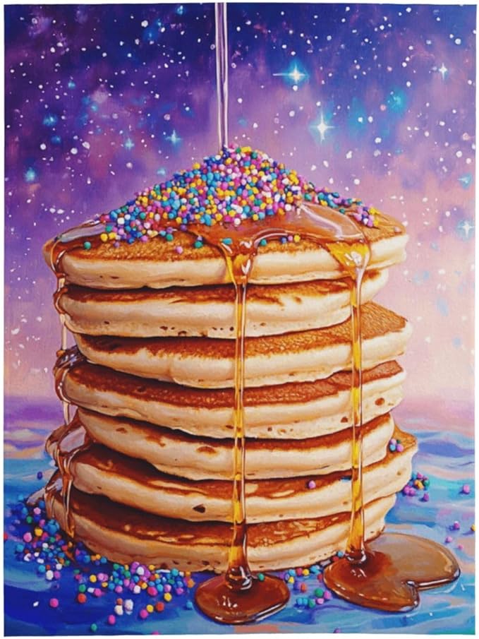 Honey Drizzle Dessert Fleece Blanket, Ultra-Soft Micro Fleece with Golden Syrup Flowing On Sweets, Lightweight & Cozy, Perfect for Foodie Decor,Sofa, Bed Or Gift, Machine-Washable 60X80 Inch