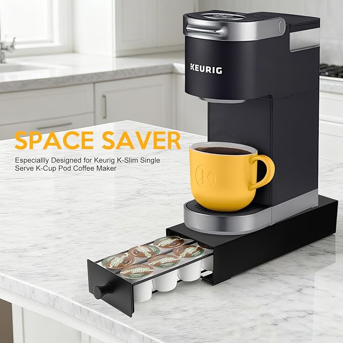 K Cup Coffee Pod Holder Drawer,Single Serve Coffee Pods Drawer K Cup Organization Storage Drawer Pod Organizer Countertop Organizer Holds up to 12 Pods