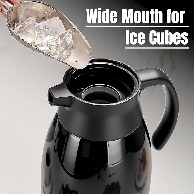 PARACITY 56oz Thermal Coffee Carafe with Stainless Steel Liner, Coffee Carafes for Keeping Hot, Double Walled Vacuum Insulated Coffee Urn for Coffee & Tea, Home & Office