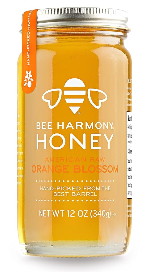 Bee Harmony American Raw Orange Blossom Honey, 12 Ounce