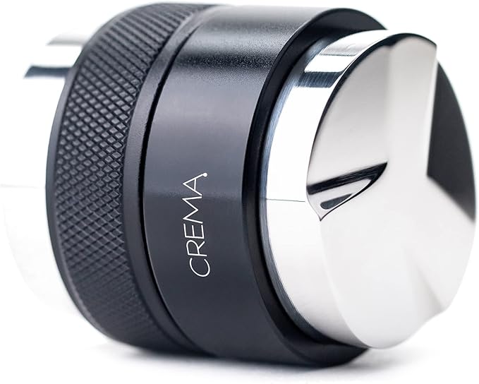 CREMA Coffee Products 46mm Hand Tamper & Coffee Distributor V2 | Compatible with Flair Pro and Pro 2 | Double-Sided, Adjustable Depth Tool | Made with Durable 304 Stainless Steel | Black