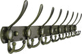 Dseap Coat Rack Wall Mount - 29.5” Long 8-Tri-Hooks Heavy Duty Coat Hanger Rail Wall Hooks for Hanging Coats Hats Clothing Clothes Purse Mudroom Entryway, Bronze