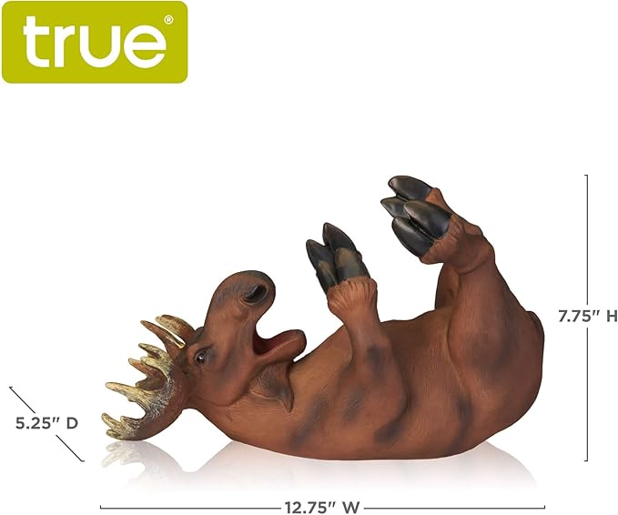 True Mischievous Moose Polyresin Wine Bottle Holder - Tabletop Wine Storage Rack, Gifts for Wine Lovers, Brown, Holds 1 Standard Wine Bottle