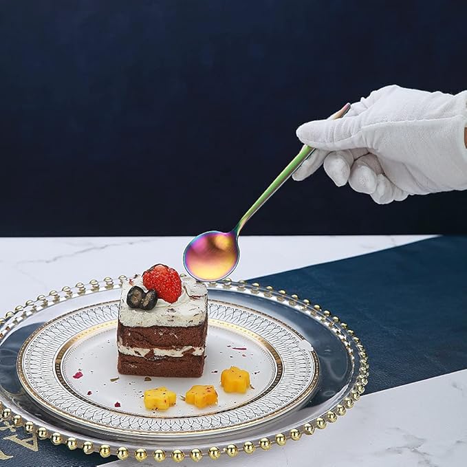 Matt Rainbow Teaspoons 6 Piece, 6.6'' - Stainless Steel, Colorful, Dishwasher Safe