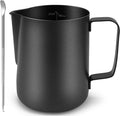 CAMKYDE Stainless Steel Milk Frothing Pitcher 20 oz, Espresso Steaming Pitcher with Decorating Pen for Espresso Machines, Cappuccino, Latte Art (Matte Black)