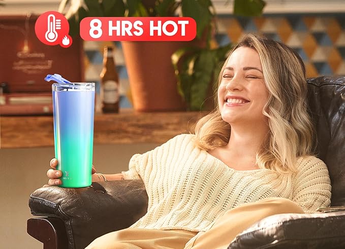 Meoky 24 oz Travel Coffee Mug with Leak-proof Lid, Stainless Steel Insulated Coffee Tumbler, Keeps Hot for 8 Hours or Cold for 24 Hours, Fits in Car Cup Holder (Fairyland)