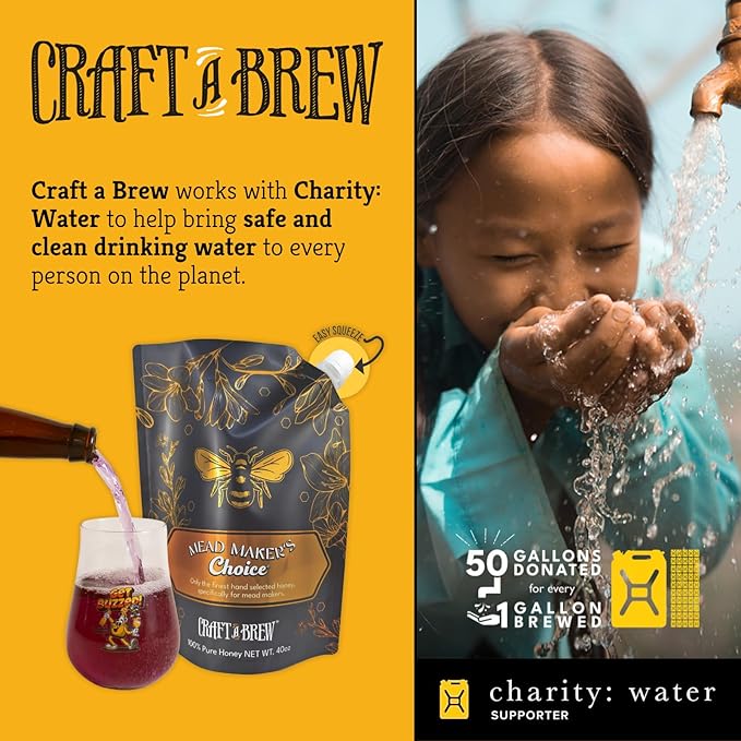 Craft A Brew - Mead Maker’s Choice - Butterfly Effect Mead Recipe Kit - Ingredients & Instructions for Mead Fermentation & Backsweetening – With Orange Blossom Honey - Makes 1 Gallon Still Mead