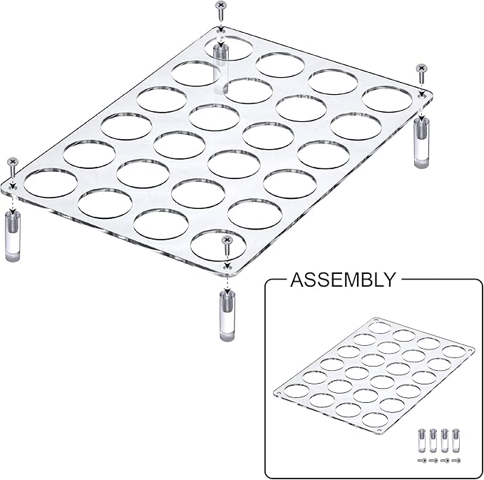 Amazing Abby 2-Pack 24-Slot Flat Acrylic Coffee Pod Holder, Large-Capacity Plastic Coffee Capsule Storage, BPA-Free and Shatter-Proof, Great for Use on Countertop or in Drawer, Up to 48 Keurig K-Cups