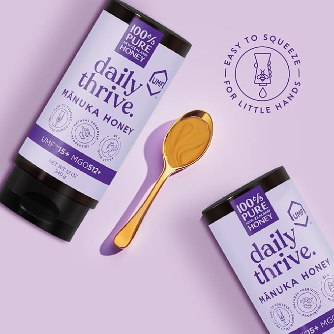 100% Pure New Zealand UMF 15+ MGO 512+ Manuka Honey Squeeze Bottle Raw & Unfiltered Certified Award Winning Silky Smooth Taste & Texture 12 Oz