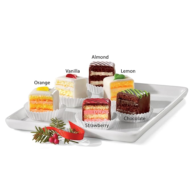 The Swiss Colony 27 Favorites and Christmas Petits Fours Gift Bundle - Assorted Cheeses, Candies, Chocolates, and Summer Sausage Meats, Chocolate Confection and Swiss Creme Gourmet Mini Layer Cakes