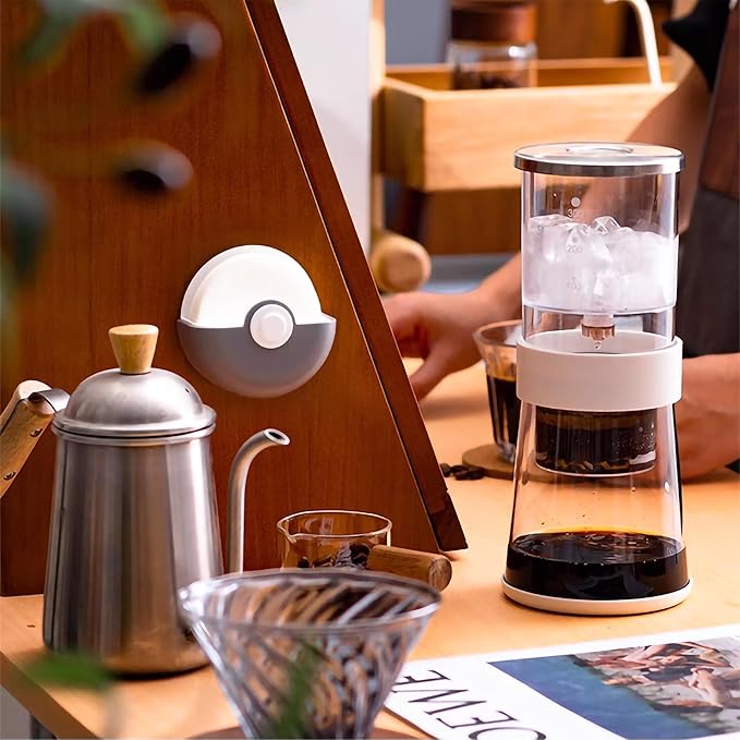 Coffee Filter Paper Holder with Dustproof Cover Coffee Filter Storage Container Filter Paper Box (Round Espresso Filter Holder)