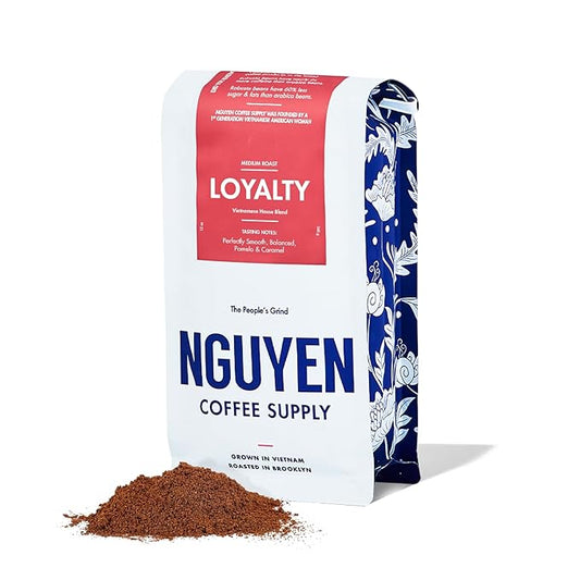 Nguyen Coffee Supply - Loyalty Signature Robusta & Arabica Blend: Medium Roast Premium Ground Coffee Beans, Vietnamese Single Origin, Direct Trade, Roasted in Brooklyn [12 oz Bag]