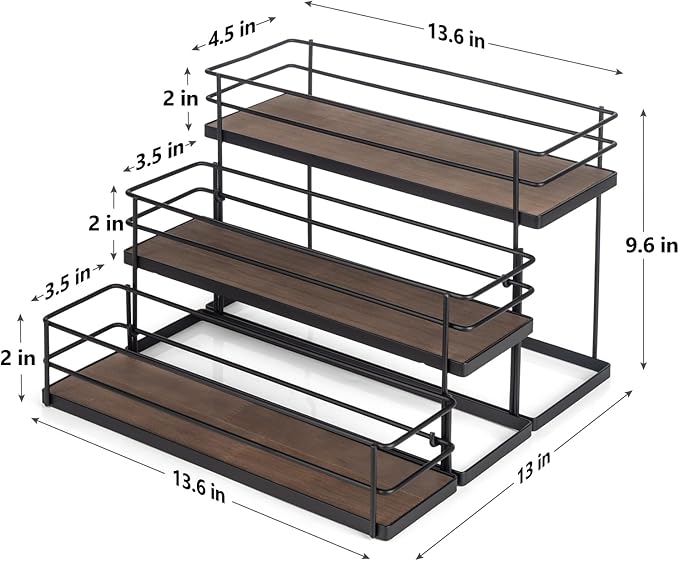 12 Bottle Capacity Coffee Syrup Organizer 3 Tier Coffee Syrup Stand Shelf for Coffee Bar Kitchen Small Wine Rack for Bar Family Storage for Syrup Wine Dressing