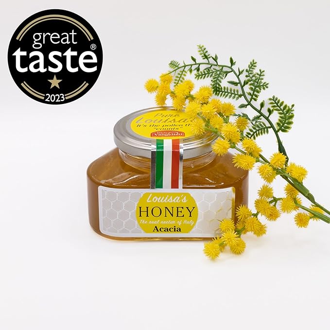 Louisa's Acacia Honey | Multi-Award-Winning Italian Raw & Pure Honey | Acacia Blossom Honey | GMO, Gluten & Allergen Free | Immune Boosting | 350g