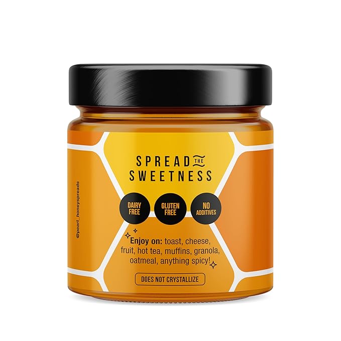 Pearl Honey Spreads - Organic Pumpkin Spice Flavored Creamed Raw Honey - Chemical Free, Dairy Free, Soy Free & 100% Naturally Flavored | 8.8oz Jar