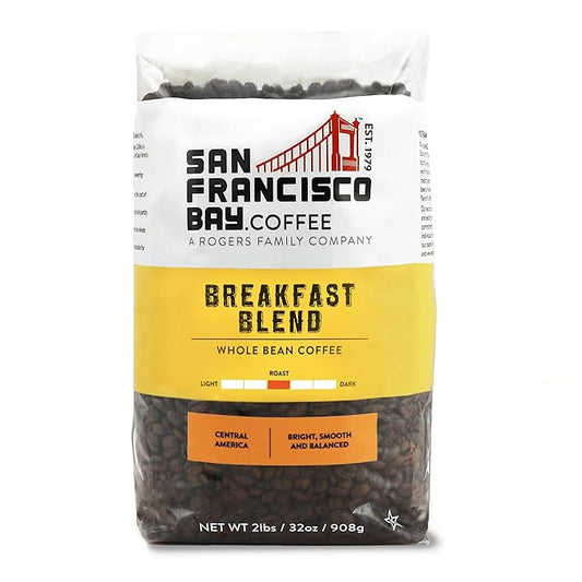 San Francisco Bay Coffee - Medium Roast Whole Bean Coffee - Breakfast Blend (2 lb bag)
