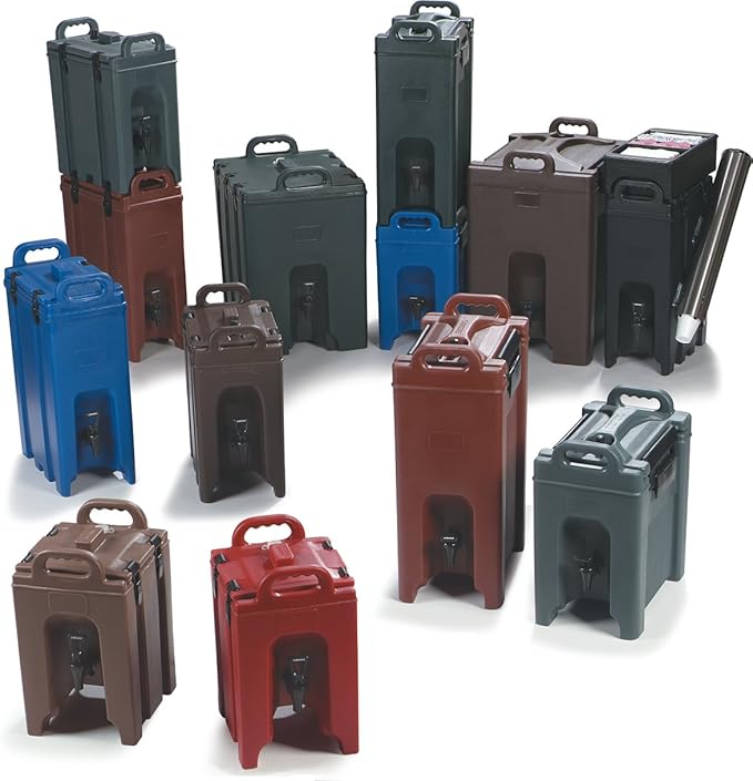 Carlisle FoodService Products Cateraide Insulated Beverage Dispenser with Handles for Catering, Events, Kitchens, And Restaurants, Plastic, 5 Gallons, Black