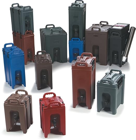 Carlisle FoodService Products 5-Gallon Insulated Beverage Dispenser, Cateraide, Food-Grade with Handles, Rugged PE Shell with PU Insulation for Coffee, Tea and Hot or Cold Drinks, Black - Made in USA