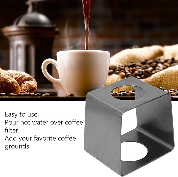 Coffee Dripper Stand, Coffee Filter Holder, Coffee Drip Rack Stainless Steel Lightweight Coffee Filter Cup Stand for Home Cafe Office(Black)