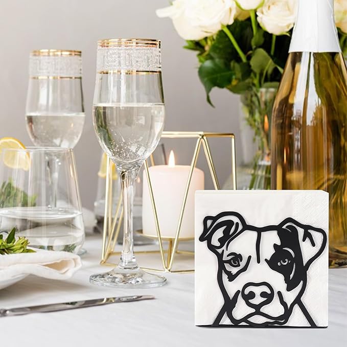 Napkin Holder for Table,Metal Napkin Holder for Kitchen Dining Farmhouse Cocktail Picnic Bar Rustic, Modern Napkins Holder for All Dining Room Decors (Dog)