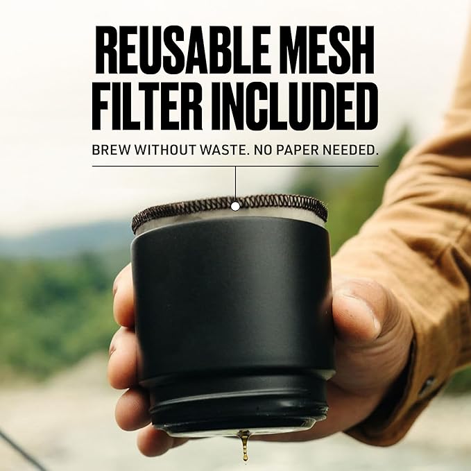 VSSL - Nest Pour Over Coffee Kit | Coffee Maker for Camping | All-In-One Travel Pour Over | Transportable Dripper, Two 10oz Stainless Steel Travel Mugs | Compact Storage & Adventure Ready | Black