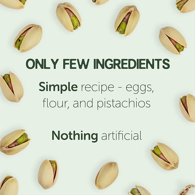 Gusta Pistachio Biscotti - Authentic Tuscan Italian Cookies - Artisanal Recipe with Whole Pistachios - Made in Italy - Only Few Ingredients, Nothing Artificial - 8.82oz